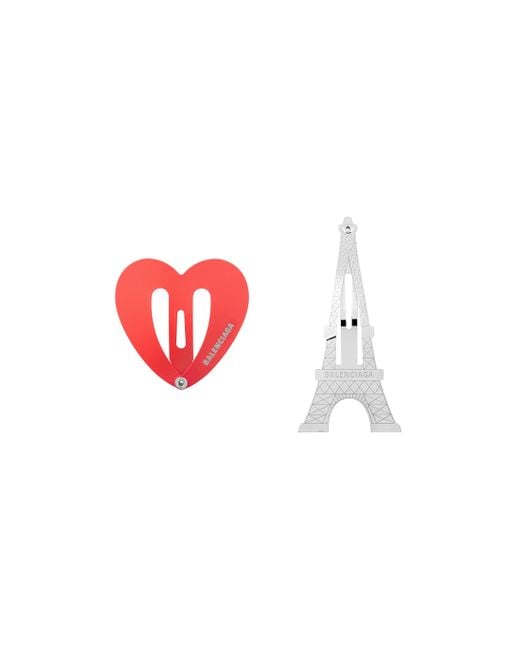 Balenciaga Red Bazaar Paris Heart Druckknopf Clip-Set