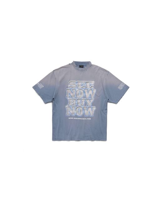 T-shirt snbn large fit di Balenciaga in Blue