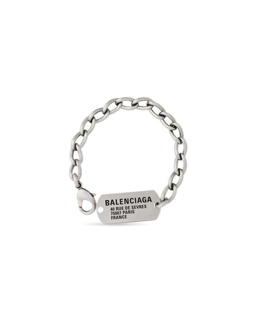 Balenciaga Metallic Tags Cable-link Bracelet for men