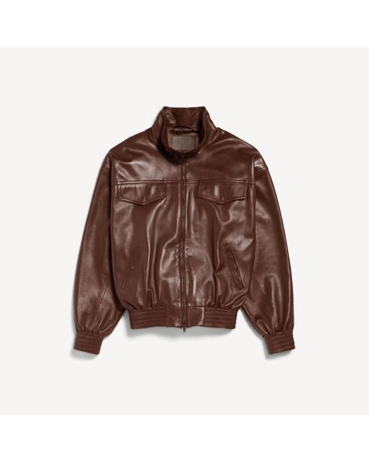 Balenciaga Brown High Collar Bomber for men