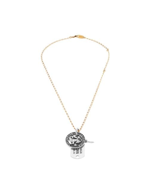 Balenciaga Metallic Horoscope Capricorn Necklace