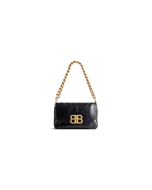 Balenciaga Black Bb Soft Small Flap Bag