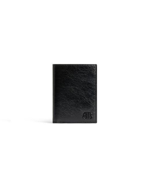 Balenciaga Black Monaco Vertical Bifold Wallet for men