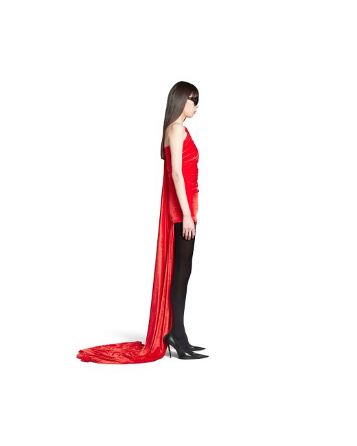 Balenciaga Red Asymmetric Dress