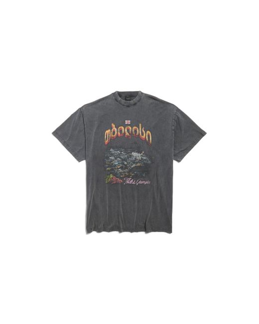 BALENCIAGA Tbilisi ia オーバーサイズ Tシャツ Balenciaga Tbilisi Oversized T-Shirt in Gray for Men | Lyst