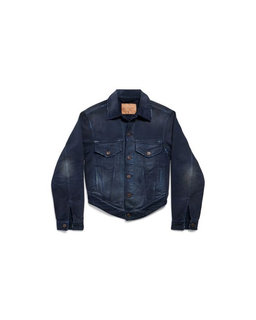 Balenciaga Blue Curved Waistband Jacket