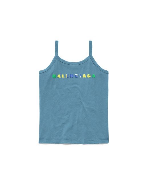 Balenciaga Blue International Tank Top