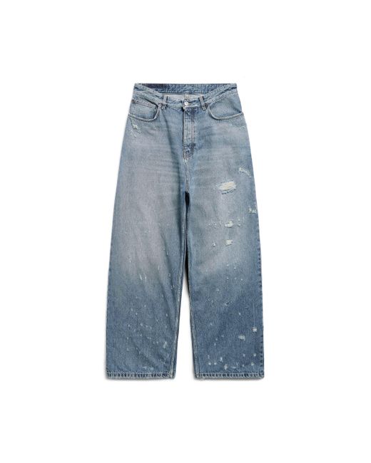 Balenciaga Blue Super Destroyed baggy Trousers