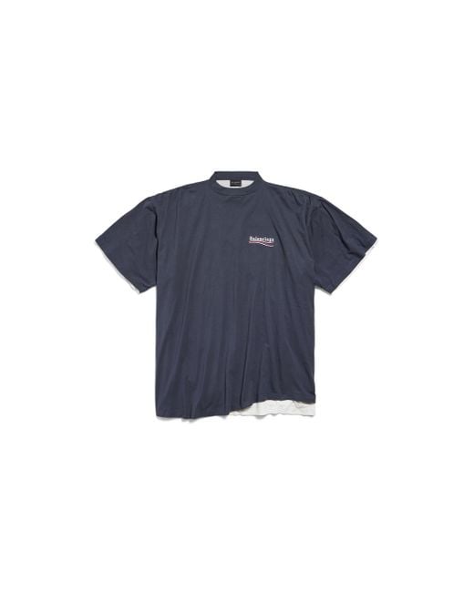 Camiseta Doble Political Campaign Balenciaga de hombre de color Blue