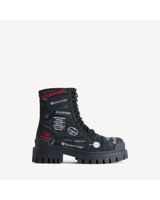 Balenciaga Blue Combat Strike Boot for men