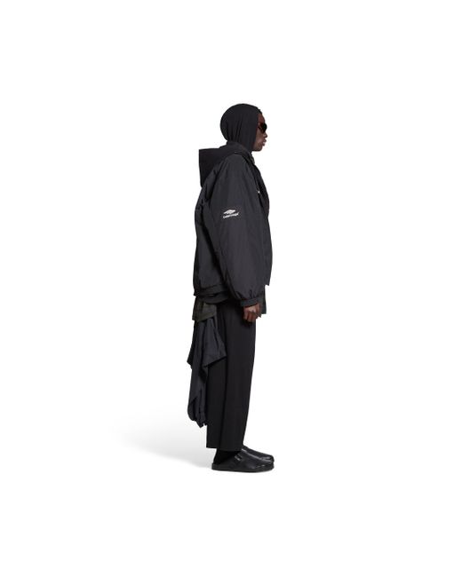 Balenciaga Black 3b Sports Icon Layered Tracksuit Jacket for men
