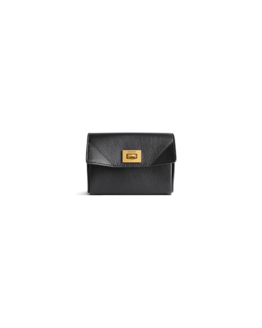 Balenciaga Rodeo Card Holder With Flap in Black | Lyst