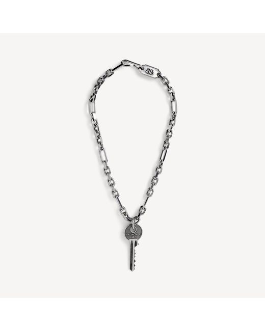 Balenciaga Metallic Neverlost Thin Necklace for men