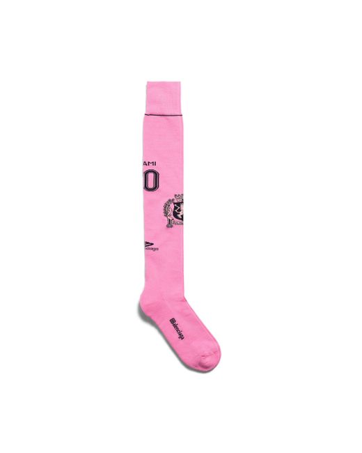 Balenciaga Pink Miami Soccer High Socks for men