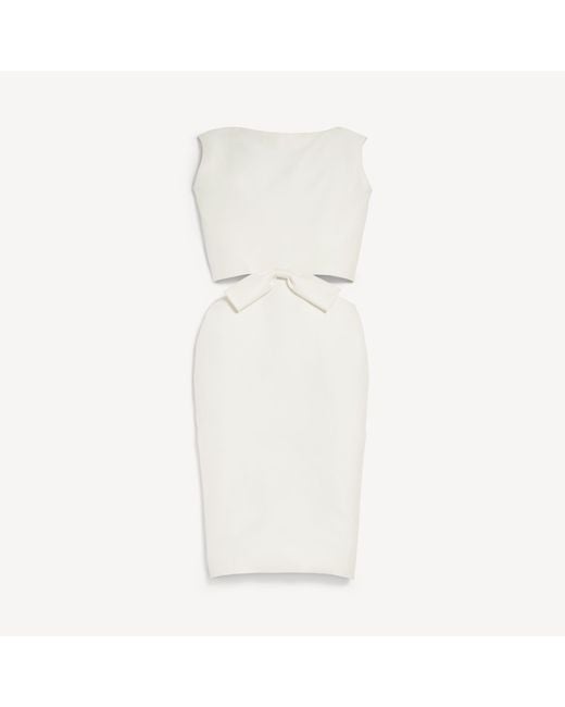 Balenciaga White Draped Back Bow Dress