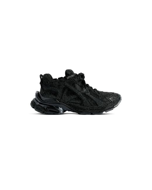 Balenciaga Black Runner Sneaker With Rhinestones for men