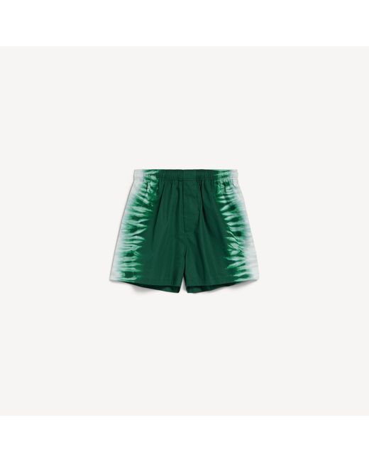 Balenciaga Green Extreme Tie Dye Relaxed Fit Shorts for men