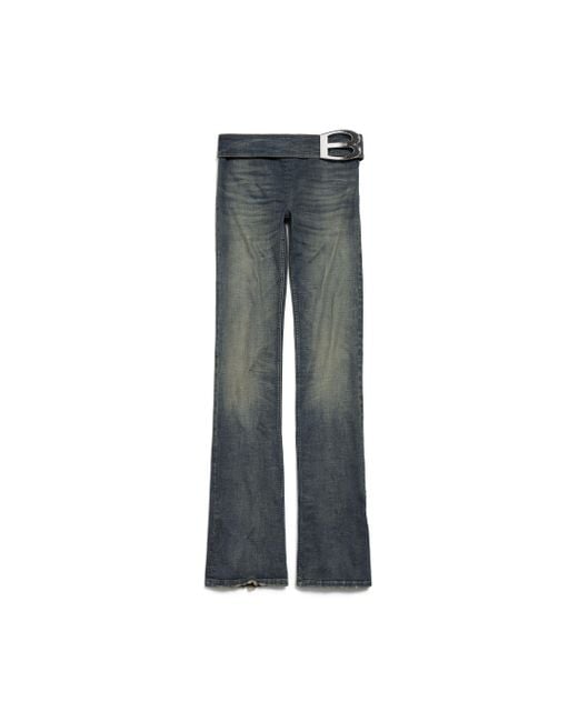 Balenciaga Gray Buckle Bootcut Hose