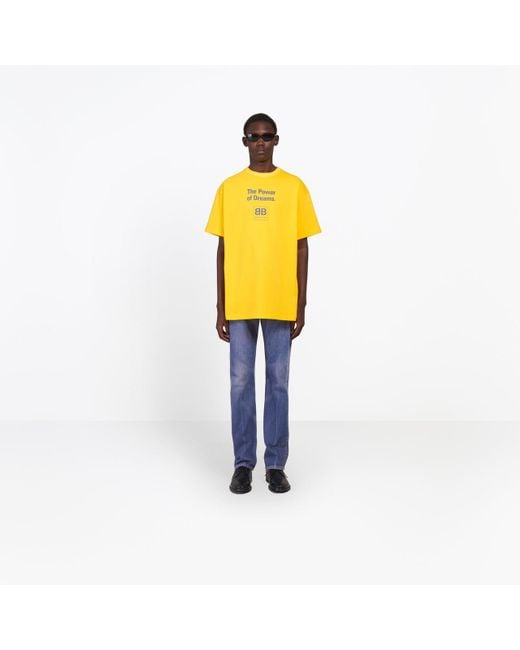 Balenciaga Cotton The Power Of Dreams T-shirt in Yellow for Men | Lyst