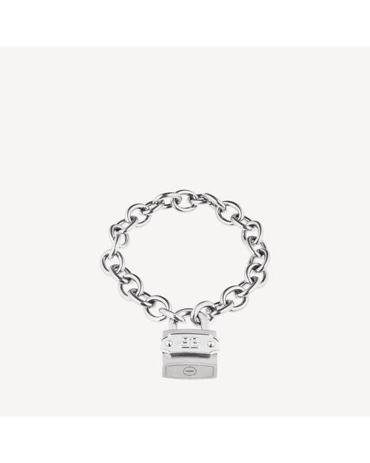 Balenciaga Metallic Bb Padlock Bracelet