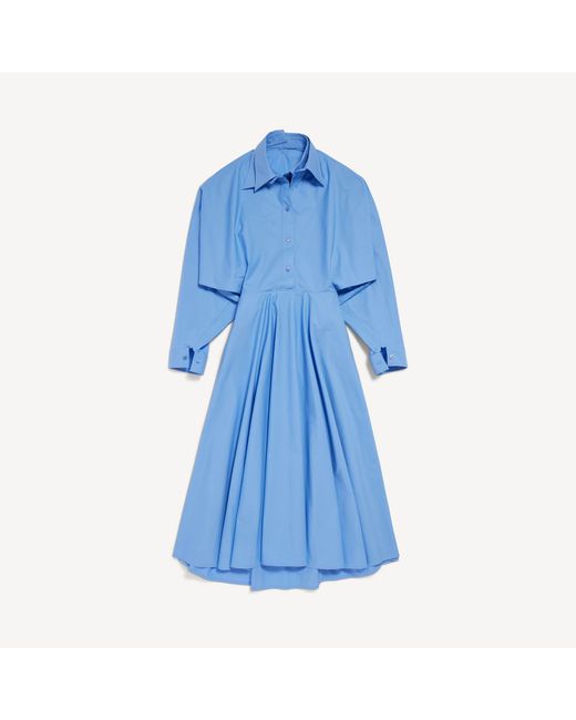 Balenciaga Blue Long Poplin Dress