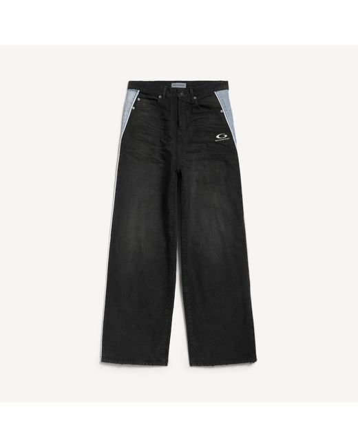 Balenciaga Black Piping Detail Denim Pants for men
