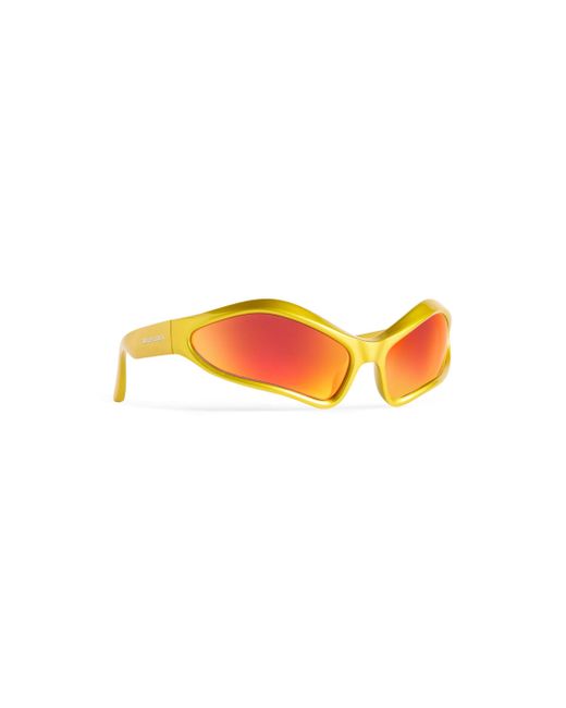 Balenciaga Orange Fennec Oval Sunglasses for men
