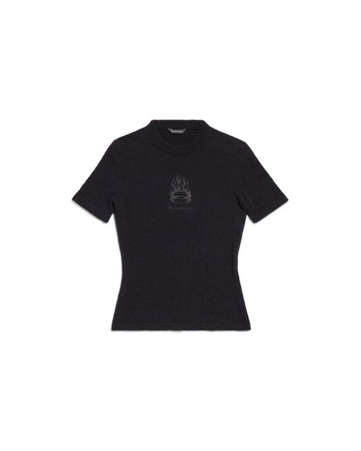Balenciaga Black Burning Unity T-shirt Fitted