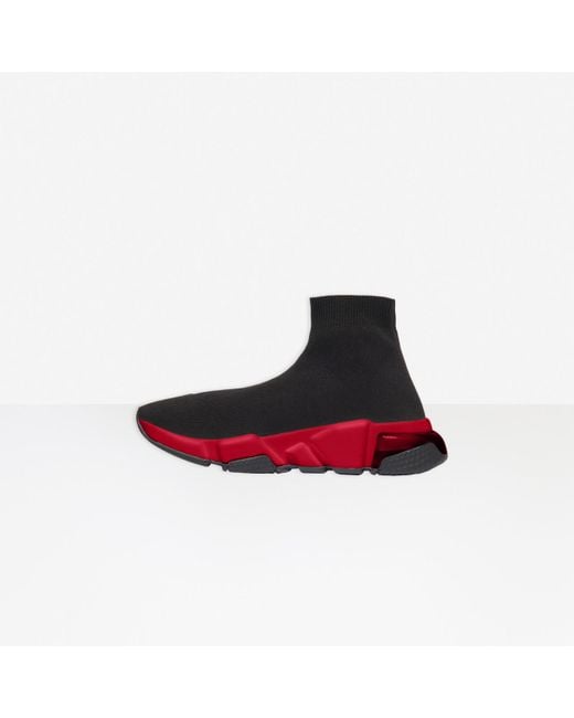 Balenciaga Speed Clear Sole Sneaker in Black/Red (Red) for Men | Lyst