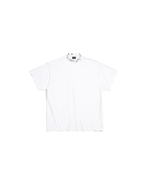 Balenciaga White Pierced T-Shirt Oversized