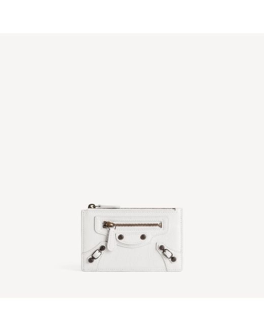 Balenciaga White Le City Long Coin And Card Holder