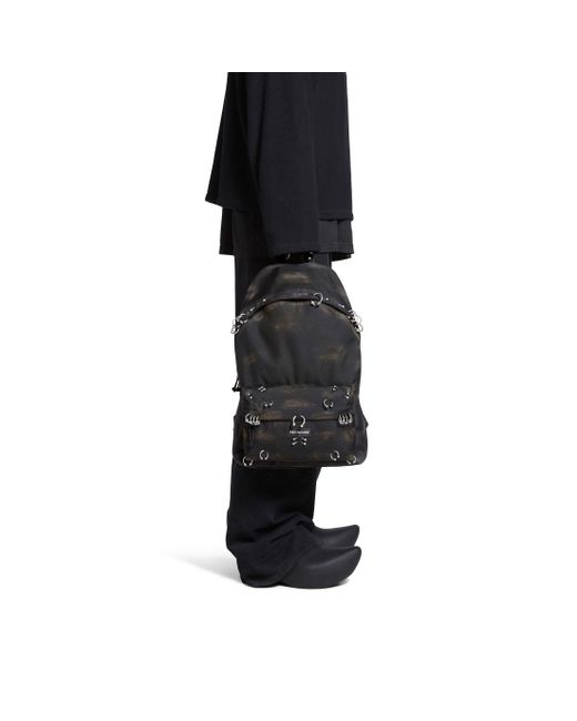 Balenciaga Black Explorer Backpack With Piercings for men