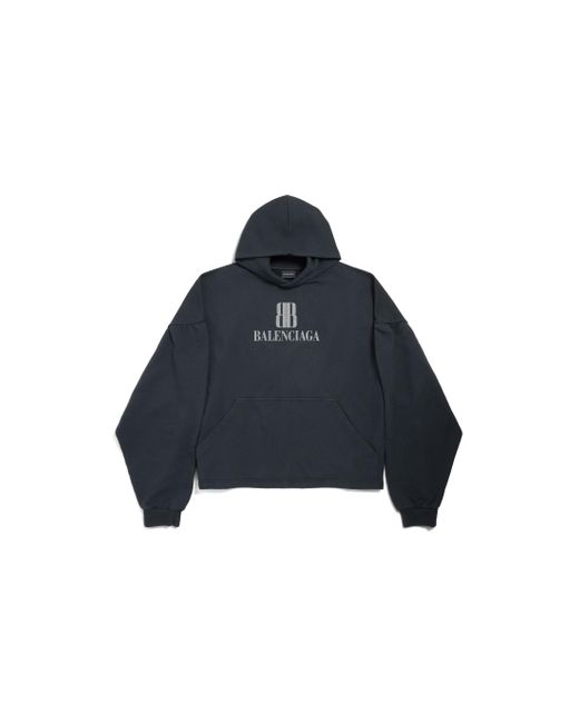 Balenciaga Blue Nano Bb Cropped Hoodie