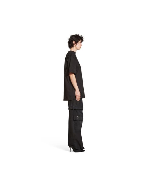 Balenciaga Black Bb Paris Strass T-shirt Medium Fit for men