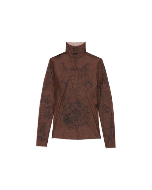 Balenciaga Langarmshirt mit Tat-Artwork-Print in Brown für Herren