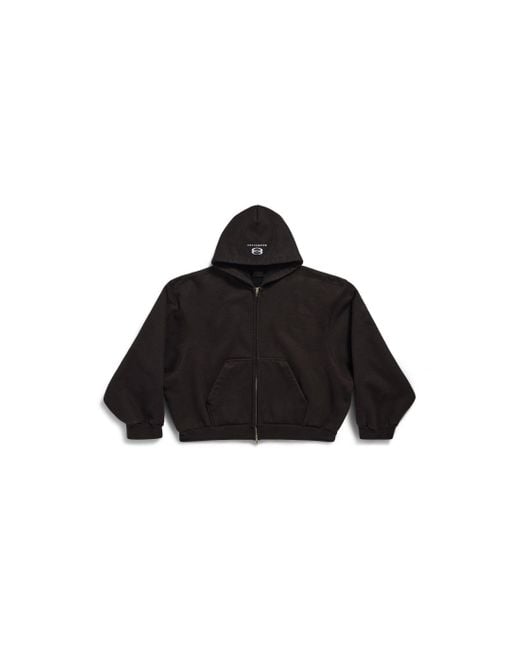 Balenciaga Black Unity sports icon boxy hoodie large fit mit reißverschluss