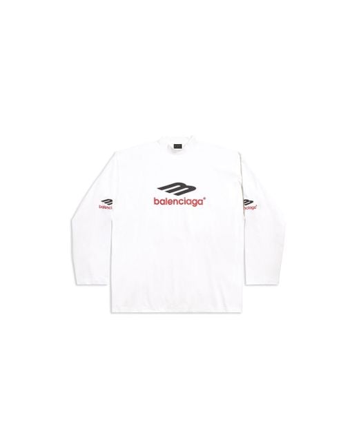 Balenciaga White 3B Sports Icon Long Sleeve T-Shirt Oversized for men