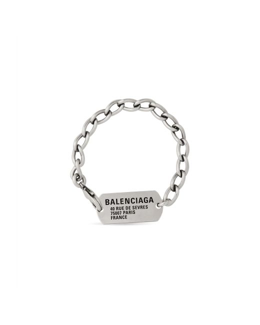 Balenciaga Armband mit Logo-Anhänger in Metallic für Herren