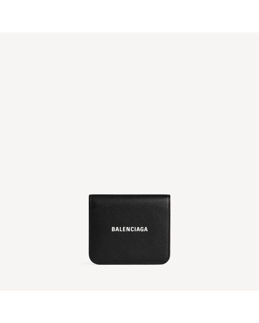 Balenciaga Black Cash Flap Coin And Card Holder