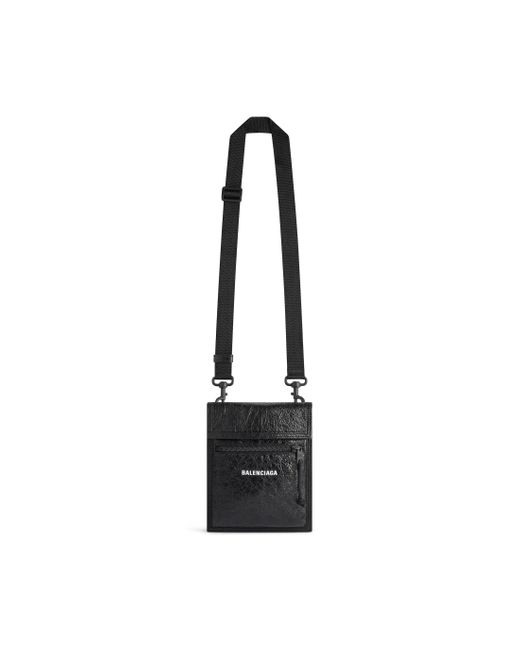 Balenciaga Explorer Small Pouch With Strap in Black for Men Lyst UK