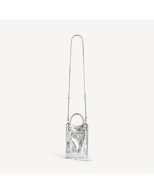 Balenciaga White Le City Tote Phone Holder