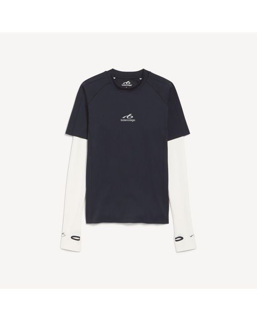 Balenciaga Blue Techwear Long Sleeve T-Shirt for men