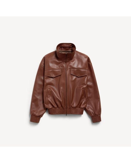 Balenciaga Brown High Collar Blouson