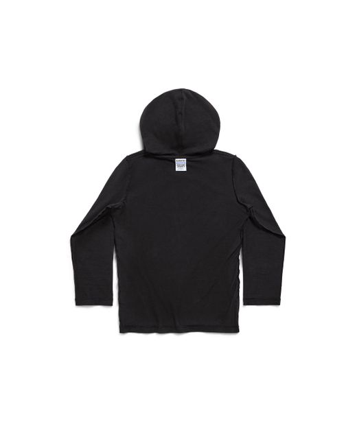 Balenciaga Black Inside-out Long Sleeve Hooded T-shirt Fitted