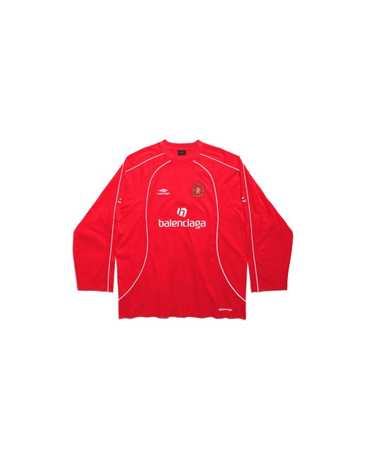Balenciaga Red Soccer Long Sleeve T-shirt Oversized for men