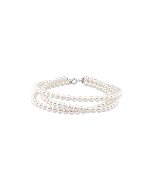 Balenciaga White Pearl Dreireihiger Choker
