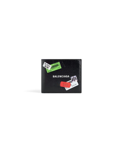 Balenciaga Black Cash Square Folded Wallet for men