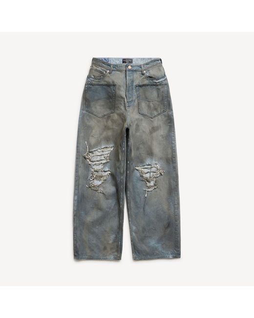 Balenciaga Patched Pockets Baggy Jeans in Gray | Lyst