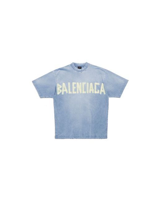 Balenciaga Tape Type T-Shirt in Blue für Herren