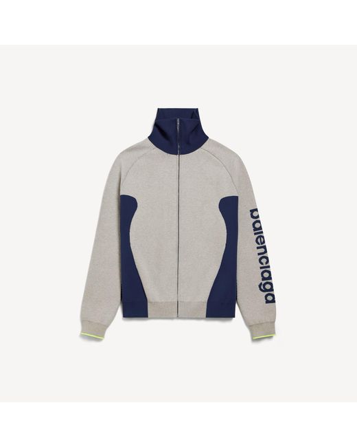 Balenciaga Blue Bodies Knitted Zip-Up Cardigan for men
